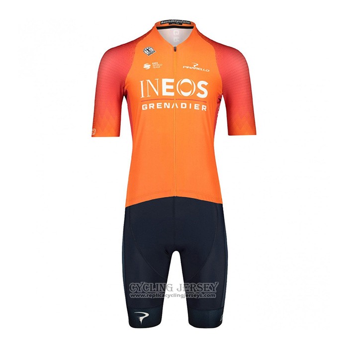 2022 Cycling Jersey Ineos Grenadiers Orange Short Sleeve And Bib Short